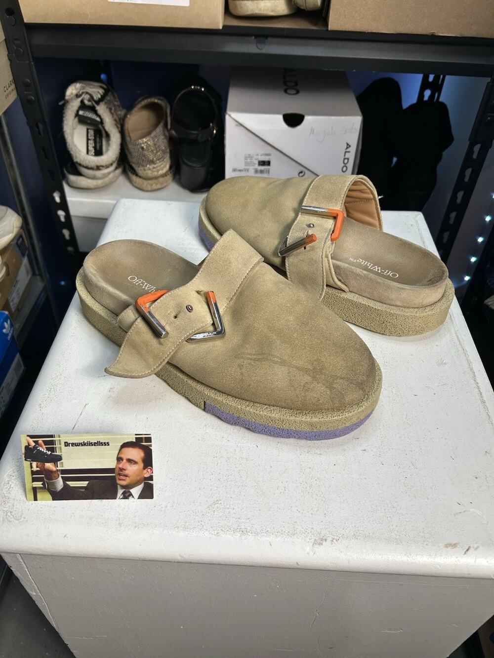 Off-White Beige Sponge Clogs Size 42 EU / 9 US Mens